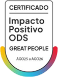Certificado Impacto Positivo ODS - Great People. Agosto 2025 a Agosto 2026