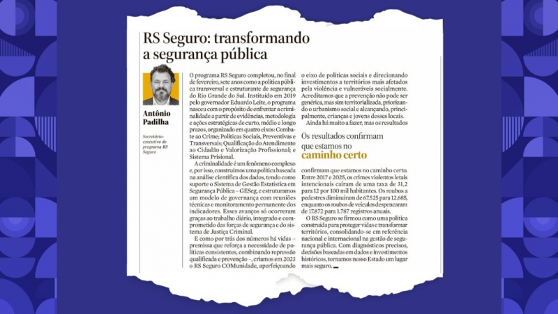 O texto de opini&atilde;o &eacute; assinado pelo tamb&eacute;m delegado Ant&ocirc;nio Padilha
